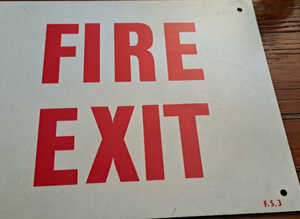 Vintage fire exit sign