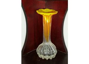 Beautiful vintage Vaseline tulip vase