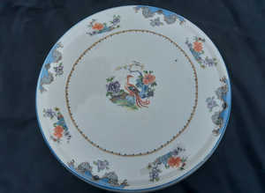 Oriental Style 10 Inch Ceramic Serving Plate