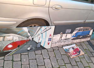 VW Camper Van Large Canvas Prints x 4