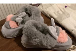 BRAND NEW SUEDE BUNNY FURRY SLIPPER BOOTS DESIGNER STYLE UK 4 & 5 £20 DELIVERY IN CLACTON AREA