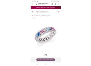Beaverbrook Silver Multi-Coloured Cubic Zirconia Ring