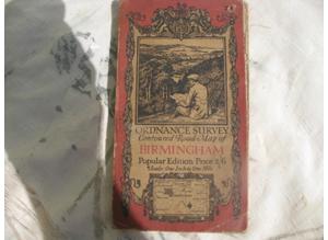 Vintage O.S. Map of Birmingham and Coventry - 1926