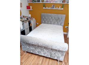Gray Chesterfield double bed