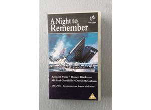A VHS Video Film: A Night to Remember.  A 1950's Film of the Titanic.