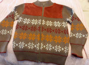 Retro boys zipped  cardigan