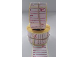 Food Labels Food Preparation Labels Printed In RED 36mm x 36mm 500 On A Roll