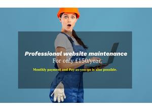 Professional Website/Webshop maintenance and updates for only £150/year or pay as you go