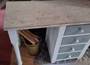 Wooden Painted 4 Draw Dresser Desk