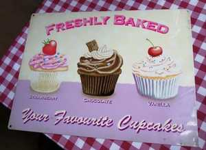 American Diner (Cafe-Kitchen) Cupcakes Retro Metal Sign (Free Postage)