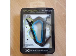 CLICK Snowboard Carabiner Mini-Tool (Black & Neon Blue Design) - Brand New!
