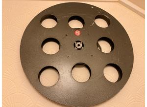 Giant Vintage 1960's Cinema Film Reel  60 cm diameter with part of  the Movie still on it .
