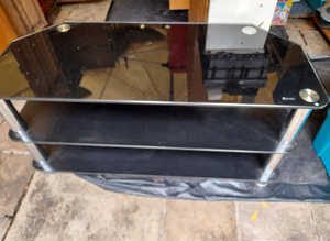 Black Glass & Chrome Display Unit