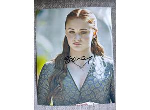 Genuine, Signed, 8"x10", Photo by/of Sophie Turner (Games of Thrones) Plus COA