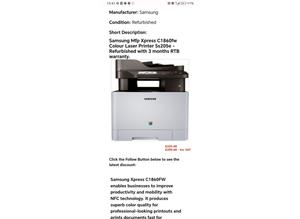 Colour laser printer MFP WiFi NFC tooth was £1k new