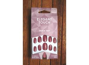 Elegant Touch Colour Nails Power Trip Shimmer Dusky Rose Oval Shape