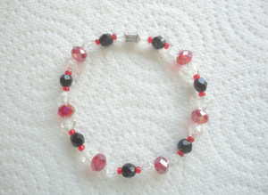 Handmade Red & Black Elasticated Bracelet