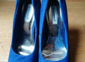 Ladies Blue Suede Stilleto Shoes Size 7 New