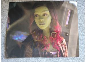 Genuine Signed 10"x8" Photo, Zoe Saldana (Guardians of the Galaxy, Gamora) + COA