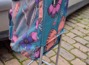 Colourful Ladies Canvas Folding Trolley Bag