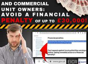 EICR - Avoid a financial penalty of up to £30,000! on landlords who are in breach of their duties.