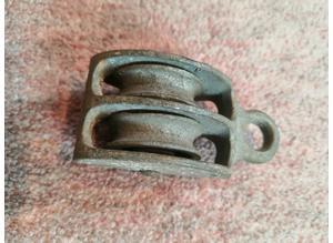 Vintage Cast Iron Twin Pulley, Boats / Maritime / Ships