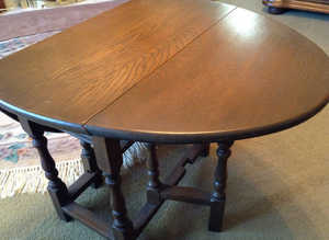 Old charm oval Oak Folding  occasional Table