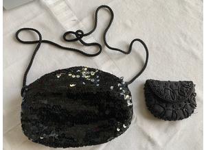 Cute Black Sequin Evening Bag and Purse