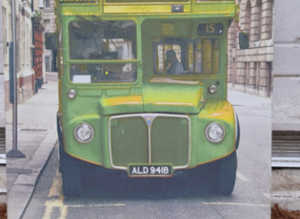 Green London Roadmaster Bus Print