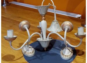3 bulb ceiling light fitting including matching 2 sng bulb wall light fittings.