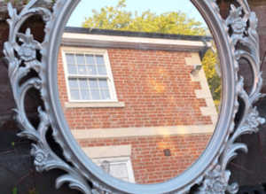 Regency Style Oval Silver Glitzy Mirror