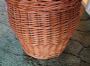 Vintage wicker laundry basket