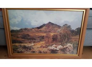 Beautiful framed Landscape picture of the moors - Collection only ME5
