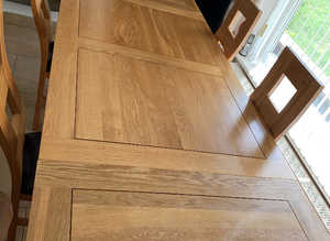 Oak land dining table a chairs