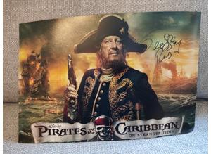 Genuine, Signed, 12"x8", Photo, Geoffrey Rush (Pirates of the Caribbean) + COA