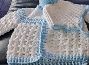 Knitted jacket and helmet