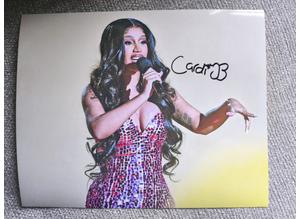 Genuine, Signed/Autographed, 10"x8", Photo by/of Cardi B (Singer) Plus COA
