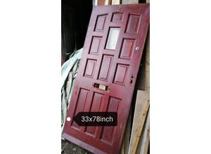 Door solid hardwood exterior door 33x 78 inch