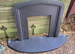 Black Painted Concrete Fire Place Surround