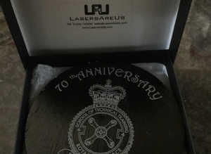 Welsh slate 70th anniversary RAF St Athan paperweight Boxed