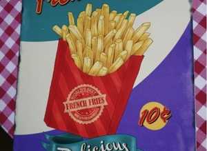 American Diner (Cafe-Kitchen) French Fries Retro Metal Sign (Free Postage)