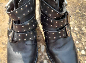 Ladies Size 3 Studded Ankle Boots As New