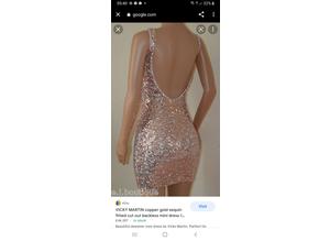Vicky Martin Gold sequin backless dress