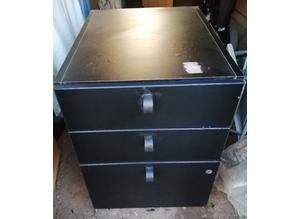 Black 5 wheeled office filling cabinet
