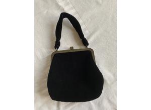 Lovely Black Velour Evening Bag