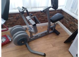 PLATE LOADED ROWING MACHINE C/W WEIGHTS IN PICTURE
