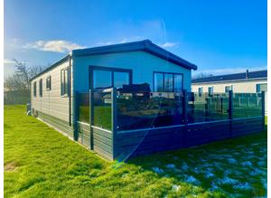 Lodge for sale with glass decking and hot-tub on new meadows area at Southview in Skegness, Lincolnshire