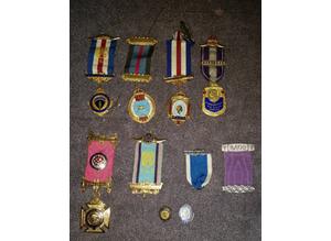 Free masons collection of vintage award medals