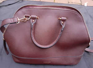 Ladies Brown Leather Look Handbag