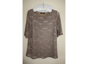 Women's BM collection Coffee Sequin Lined Top size 14